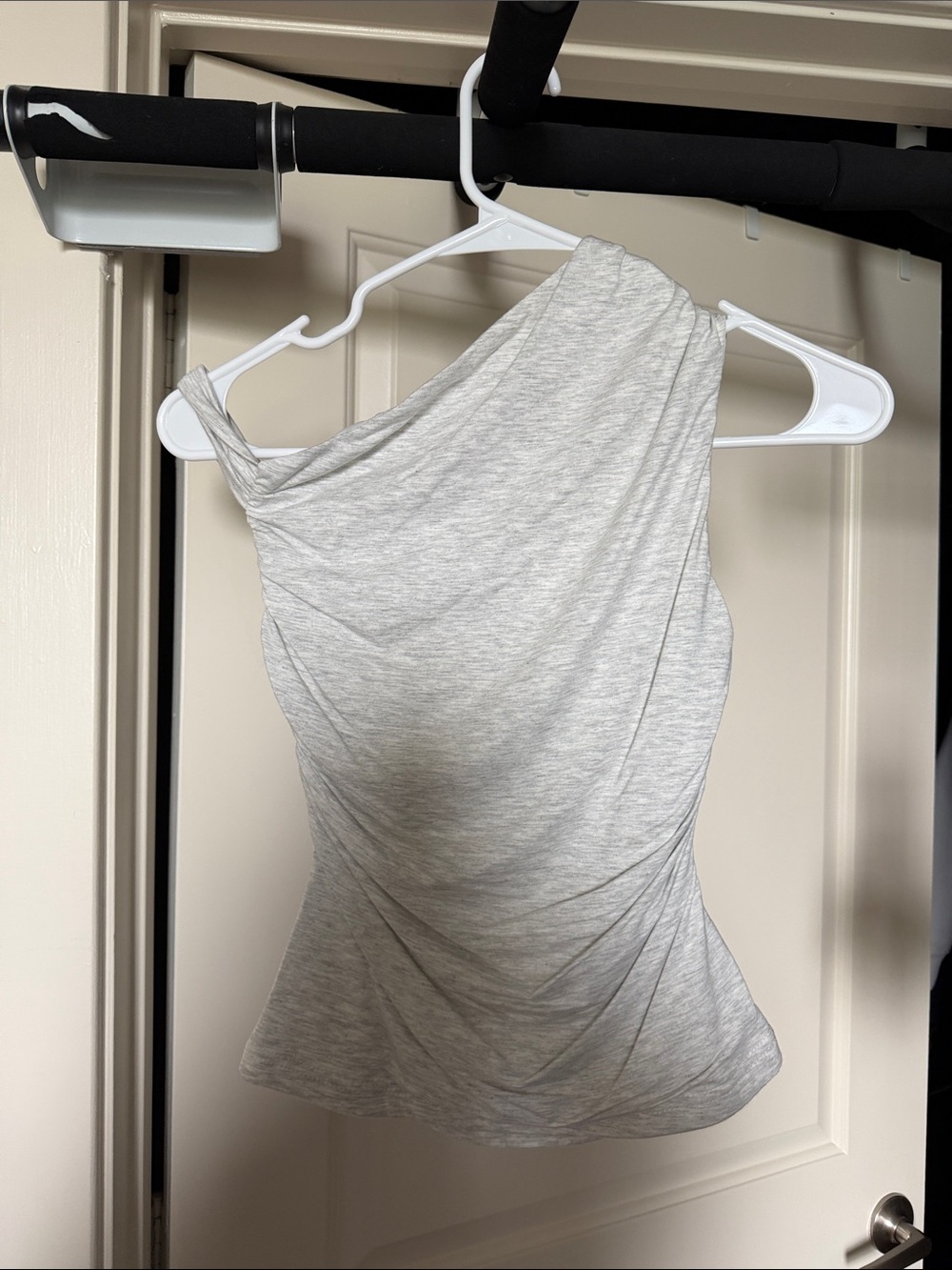 Princess Polly One-Shoulder Heather Gray Tank Top